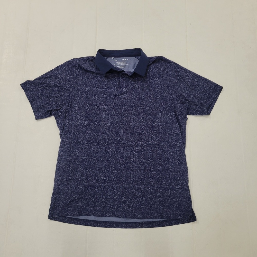 Under Armour Iso Chill Polo Shirt Mens Large Blue Golf Soft Outdoors Performance